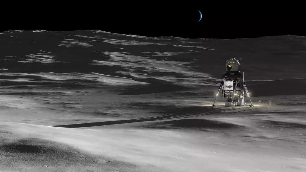 Посадочный модуль на поверхности Луны
